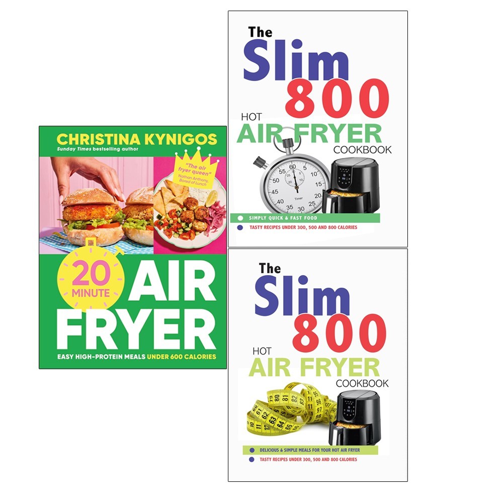 20-minute Air Fryer, Slim 800 Hot Air Fryer Recipe Cookbook 3 Books Set