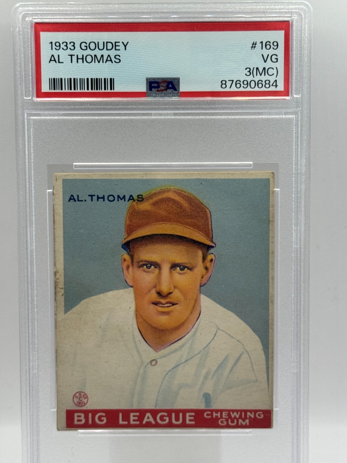 1933 Goudey Al Thomas #169 PSA 3