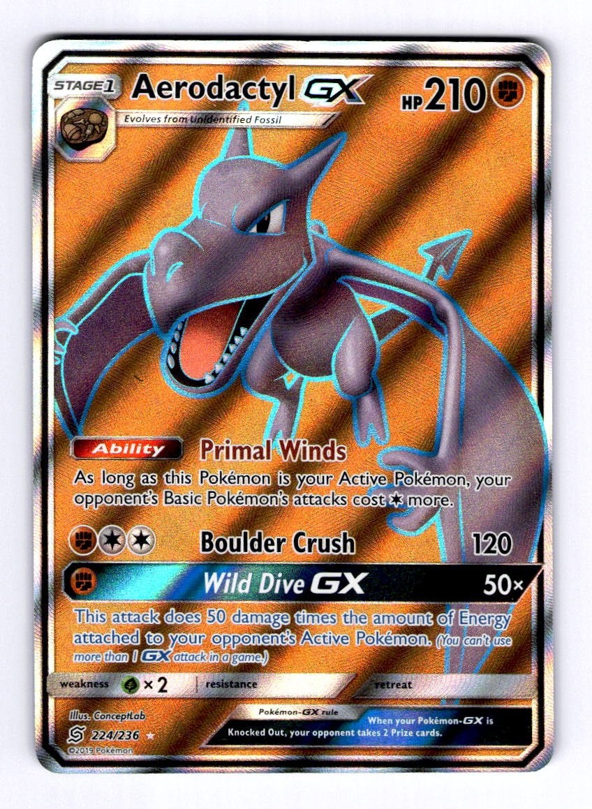Aerodactyl GX (Full Art) SM - Unified Minds #224 Ultra Rare Holo NM Pokemon