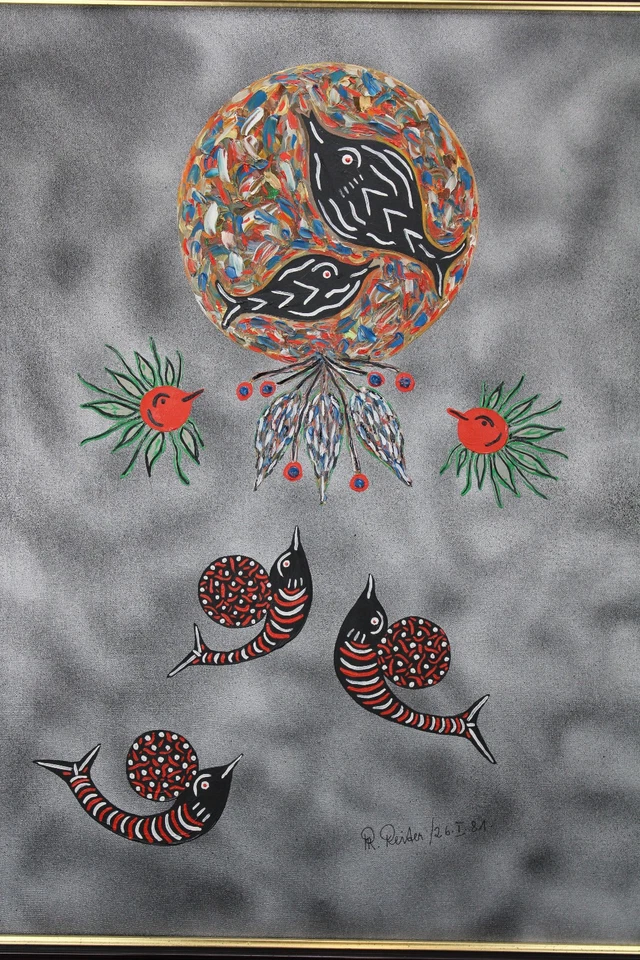 Gemälde Ölbild Wolfgang R. Reiter Handsigniert Naive Malerei 3500 DM Antik 1981 - Bild 4 von 4