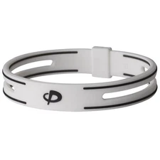 Phiten S-Pro Silicone Titanium Bracelet White - 7.5 Inch