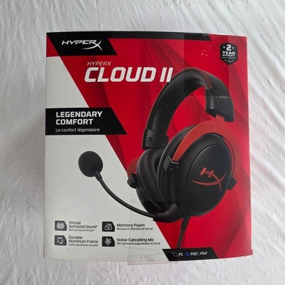 HyperX Cloud II Gaming Headset Black 7.1 Surround PC PS5 PS4 USB Mic 3.5mm