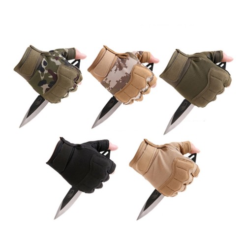 Guanti resistenti al taglio sportivi outdoor mezze dita senza dita per uomo - Foto 6 di 11