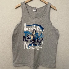 Guadalupe River Texas Tubing Tank Top Size L. Tubin Raftin, No Shoes, No Clothes