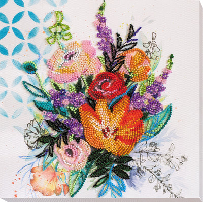 DIY Bead Embroidery Kit ''Flower'' Beaded stitching needlepoint beadwork