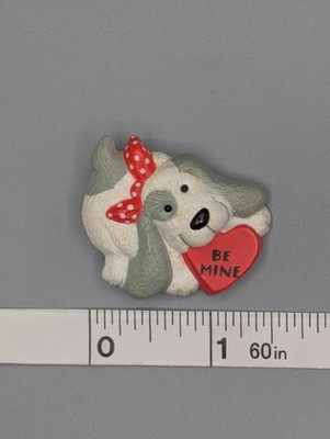 Vintage Hallmark Lapel Pin Valentine s Day Puppy with Bandana & Heart ''Be Mine''