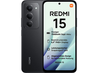 XIAOMI Smartphone Redmi 15 Midnight Black 128GB 6GB Schwarz - NEU OVP