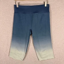 PINK Active Women's Blue Ombre High Waist Seamless Cropped Leggings - Large