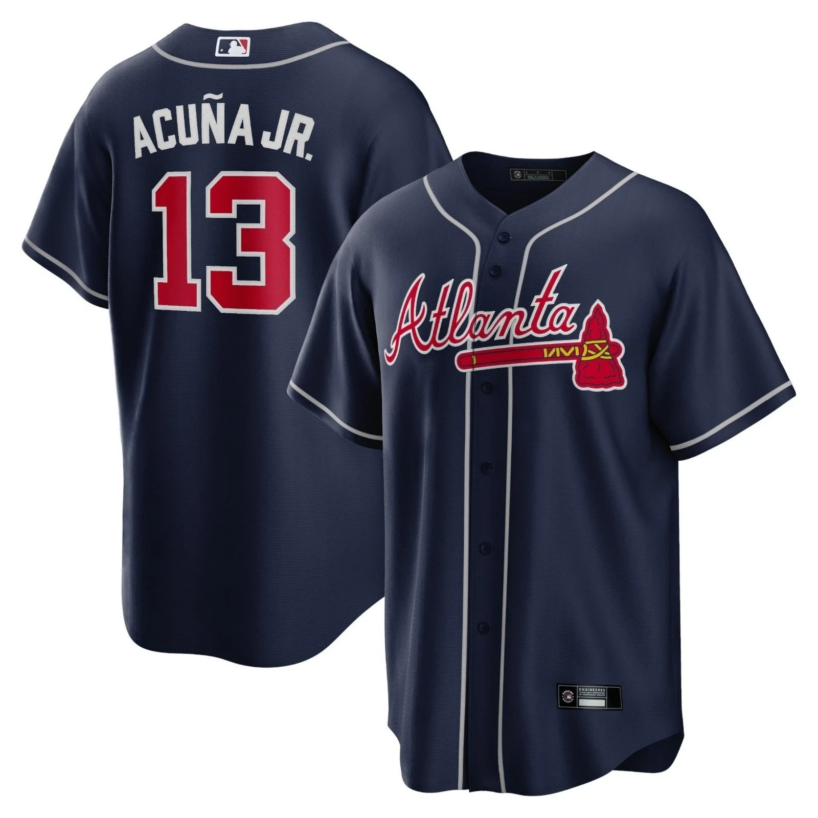 Bravess Men's/Youth  #13 Ronald Acuna Jr. Replica Player Name Jersey