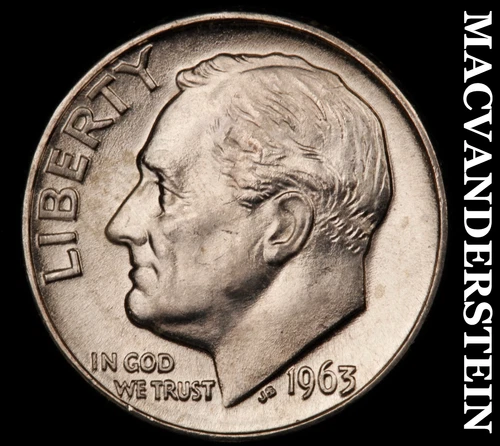 1963-D Silver Roosevelt Dime-Choice Gem BU Lustrous No Reserve #i2875