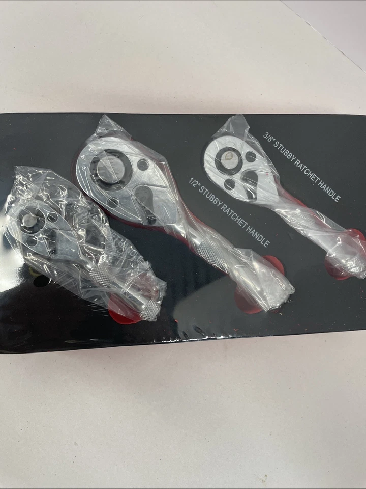 3 Pcs Quick-Release Ratchet Set with Teardrop Head 1/4, 3/8, 1/2-Inch - Image 2 of 4