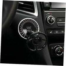 Car Joystick Push Start Button Cover, Cool Metal Auto Engine Start Stop Black