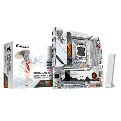 Gigabyte B850M AORUS ELITE WIFI7 ICE-P For AM5 AMD Ryzen 9/8/7000 Series CPU