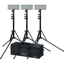Ikan Onyx Half x 1 Bi-Color 3-Point LED Light Kit with 3x 8' V2 Heavy Duty Light