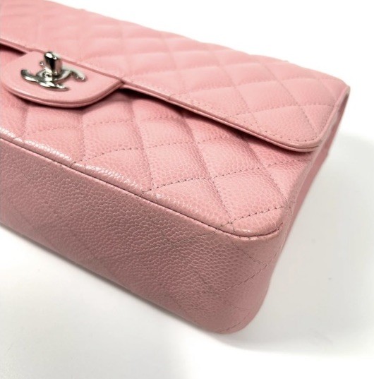 RARE! CHANEL Classic MEDIUM Double Flap Bag SAKURA PINK CAVIAR Silver Hardware image 7