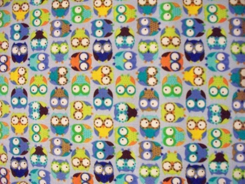 SMALL OWLS HOOT LTE BLUE OWL COTTON FABRIC FQ - Picture 2 of 5