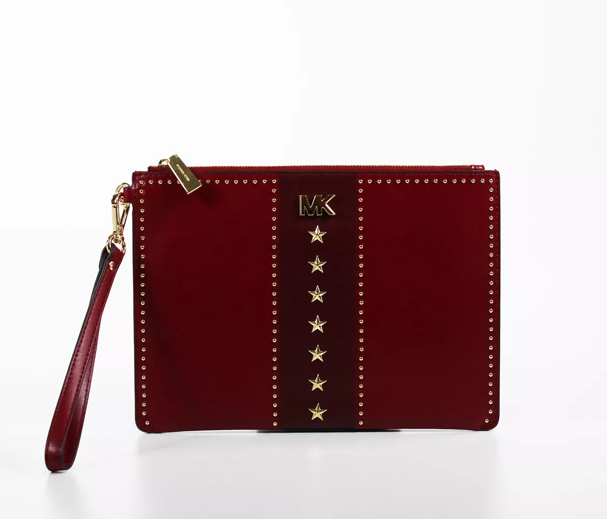 Michael kors oxblood wristlet cheap