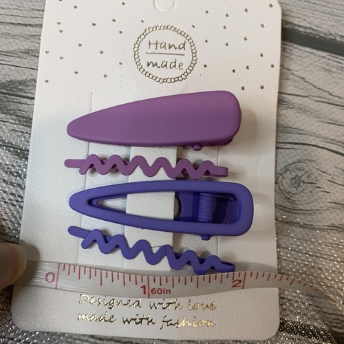 4 Piece Women Duckbill Clip Color Purple Barrettes Frosted Hair Clip Hairpin - Picture 10 of 11