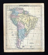 1863 Cornell Map South America Brazil Argentina Colombia Peru Chile Patagonia