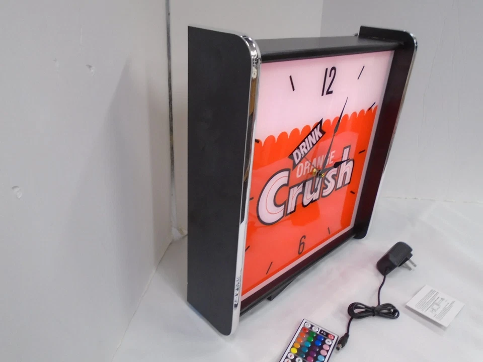 Drink Orange Crush Reloj de Pared Luz LED Nuevo Foto 3 de 4