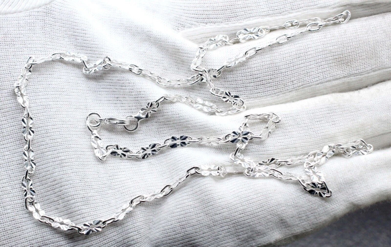 925 Sterling Silver Handmade Jewelry Beautiful Adorable Chain Necklace S-20-22"