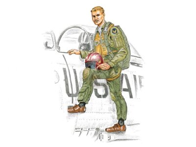 Plus Model 1/48 North American F-86 Sabre Pilot Boarding Entering Cockpit AL4047