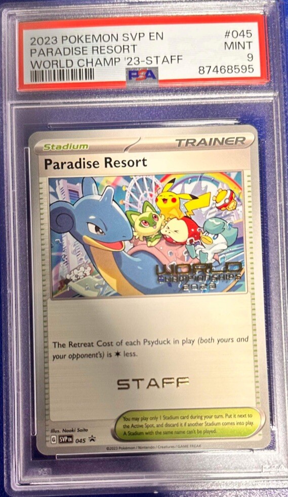 PSA 9 Paradise Resort World Championships '23 Staff Promo Pokemon 45 – Catch 151