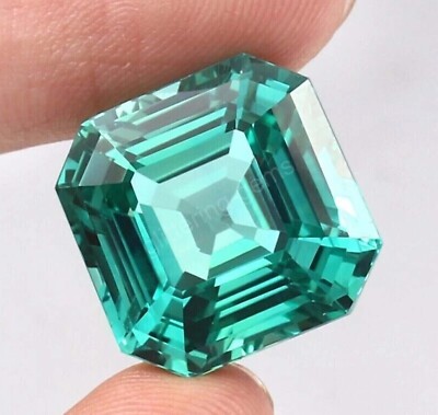 Flawless Certified Asscher Cut 7.40Ct Natural Green Sapphire Loose Gemstone 5DDH