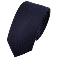 Schmale Tigertie Krawatte Dunkelblau Royal Gestreift - Binder Tie Schlips