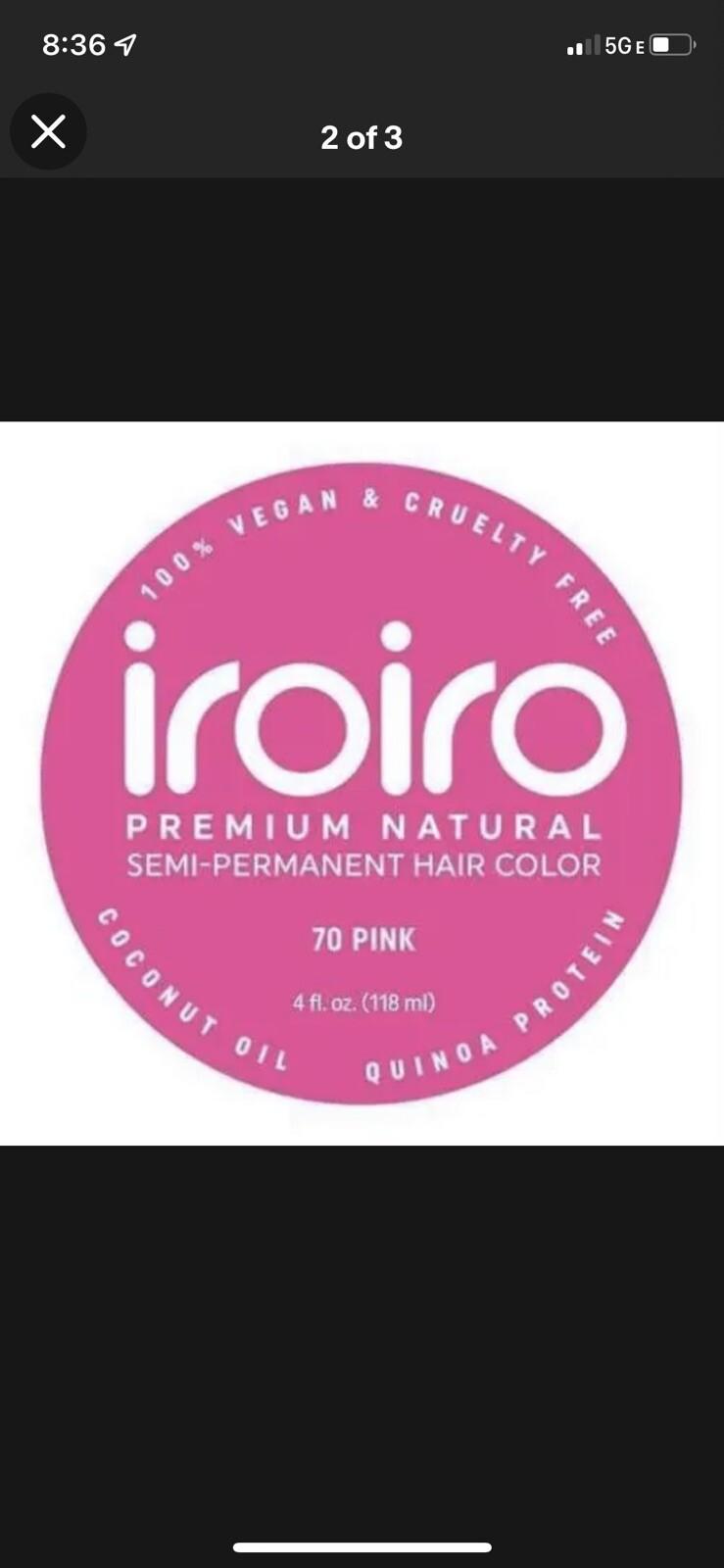 Pink Semi-Permanent Hair Color Temporary Iroiro Vegan Neon Manic Panic Punk Dye