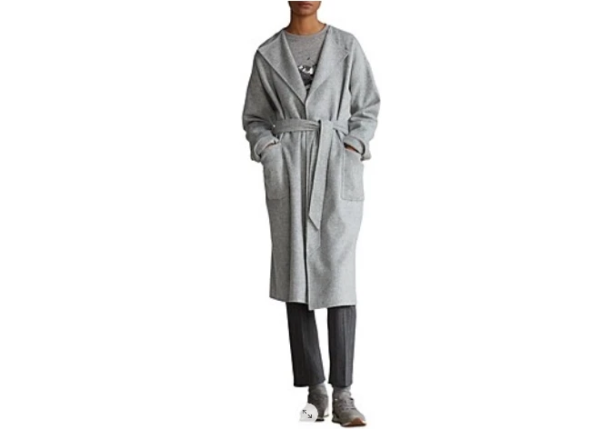 Ralph lauren black wrap coat sales