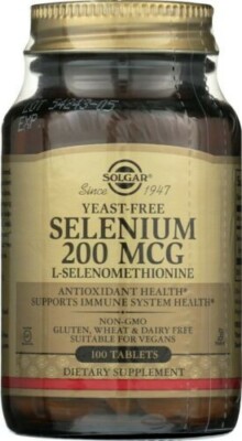 Solgar Yeast-Free Selenium 200mcg 100 Tablets 