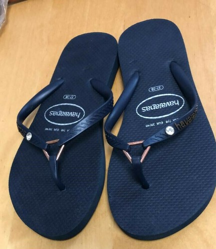 Havaianas Slim WOMENS Diamond Flip Flops Sandals NAVY Blue Diamond | eBay