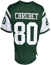 New York Jets Wayne Chrebet Autographed Pro Style Green Jersey BAS Authenticated