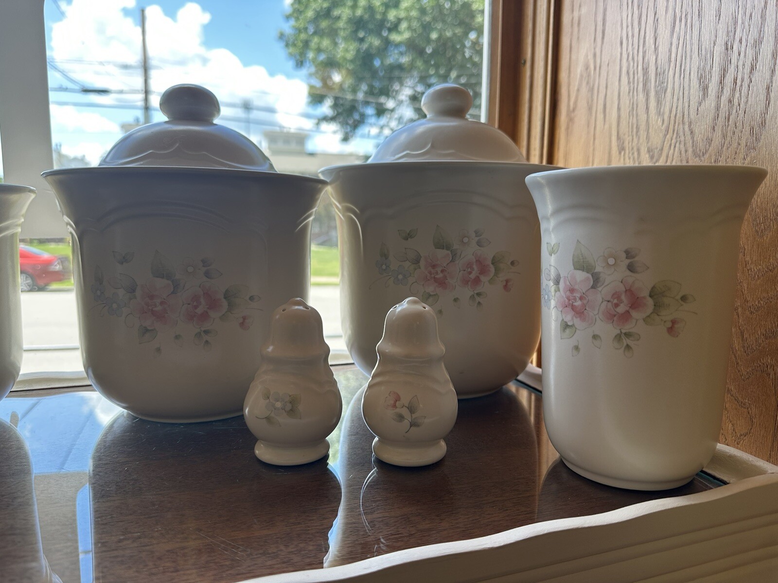 pfaltzgraff tea rose canister set eBay
