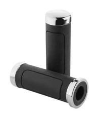 CHROME RUBBER CRUISER HAND GRIPS HARLEY ELECTRA GLIDE ROAD KING STREET SOFTAIL 