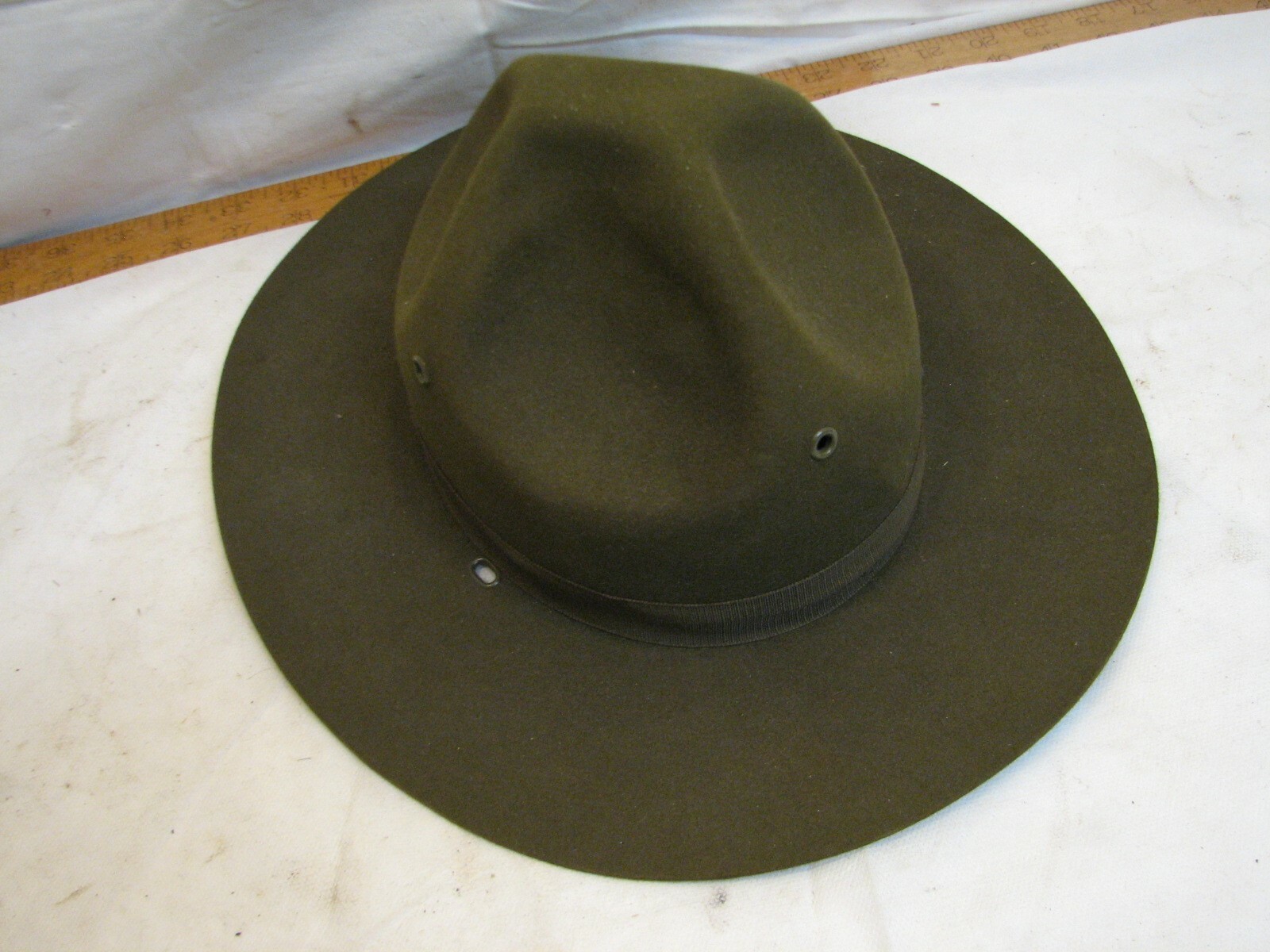 Vintage Boy Scouts of America Olive Drab Green Felt Leader Hat Park ...