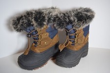 Totes Children's Size 11 Winter Snow Boots Faux Fur Leather New Brown Blue