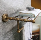 Antique Brass Bathroom Accessory Towel Rail Holder Storage Rack Shelf Bar