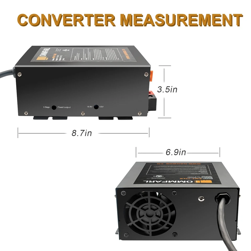 Cargador de batería convertidor de potencia de 55 amperios 55A 110V CA a 12V DC fuente de alimentación RV Foto 2 de 4