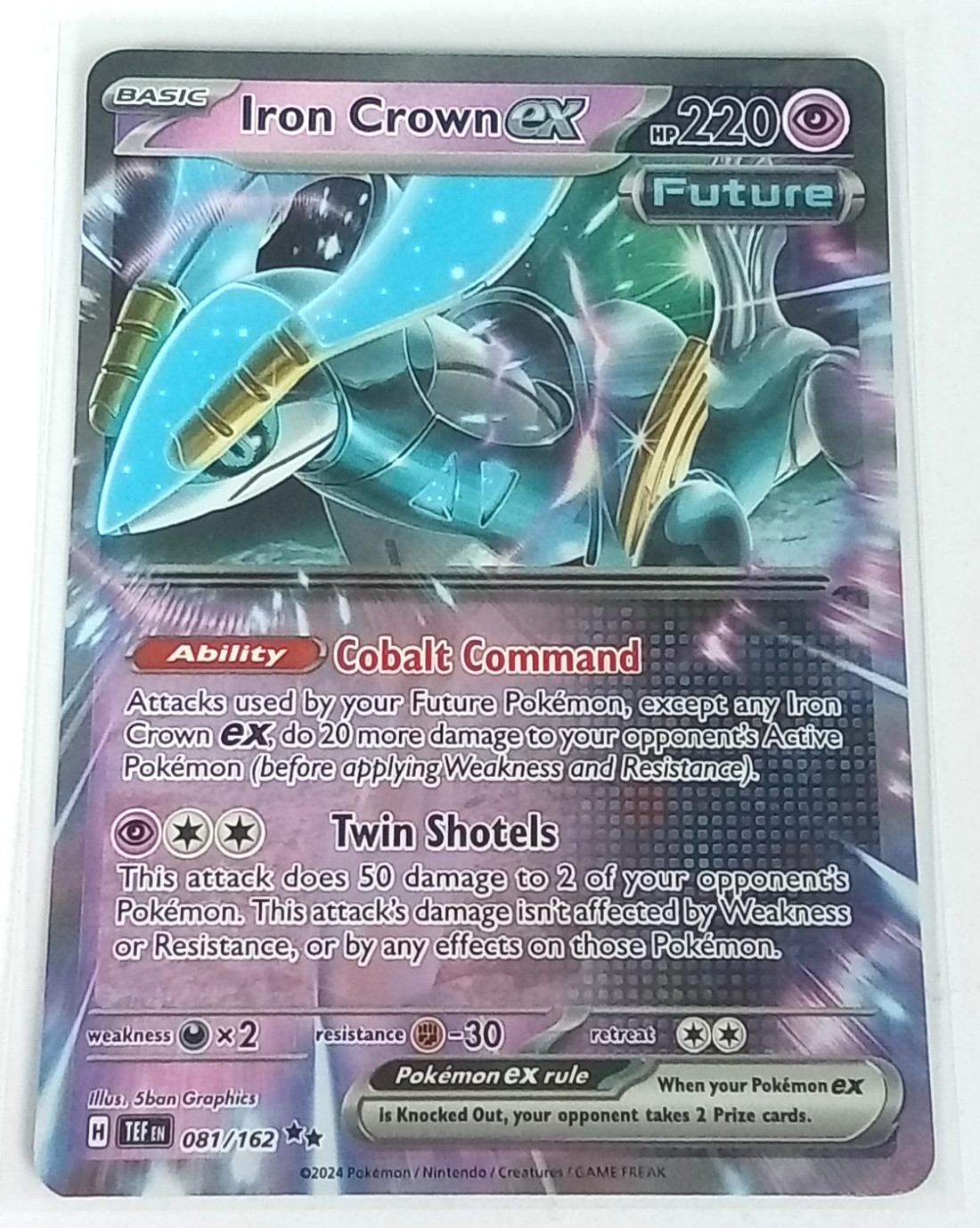 Iron Crown Ex 81/162 Temporal Forces Holo Cosmo Rare Pokémon Card 2024