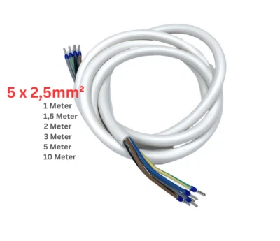 MPS-CONTACT Herdanschlusskabel Herdanschlussleitung 5x2,5mm² / 5G2,5 für Kochfeld Backofen
