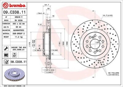 2x BREMBO Bremsscheibe Vorderachse für HONDA