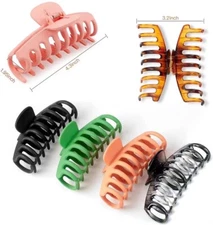 6PCS Big Hair Claw Clips Nonslip Large Clip Strong Fashion Banana for Women Girl