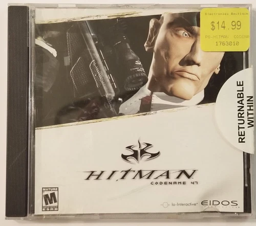 Vintage 2000 Eidos Hitman Codename 47 PC Game with Defunct EB Games STICKER! WOW