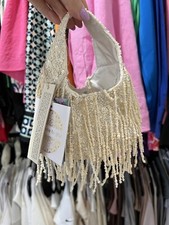 Cream Beaded Handbag