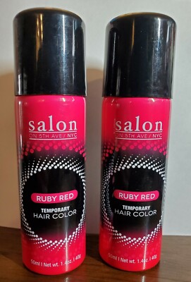 Salon on 5th Ave, NYC Temporary Hair Color Fun Shades, Ruby Red 2 lot