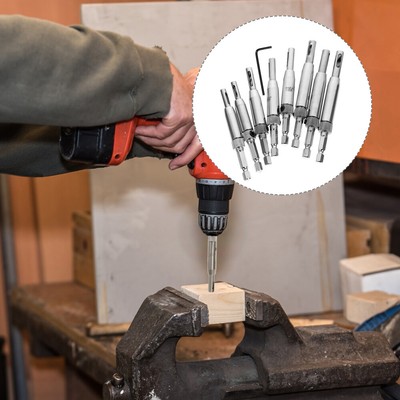  8 Pcs Organizer Door Hinge Hole Saw Drill Bit Set Punch Locator