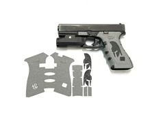 Handleitgrips Gray Textured Rubber Grip Tape with SPARTAN Skull for Glock 17/22