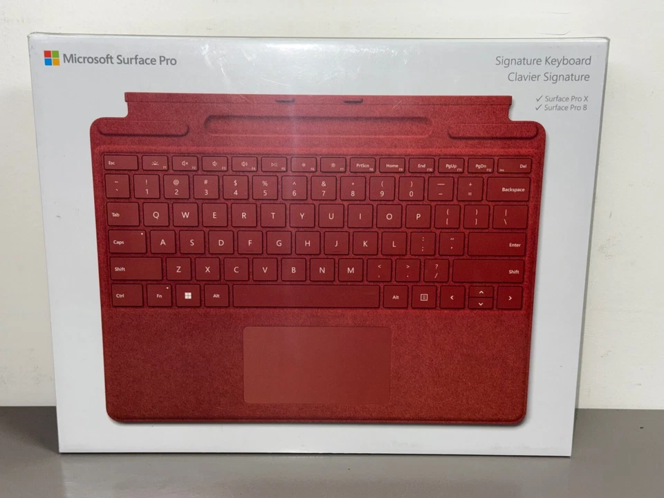 Sealed Microsoft Surface Keyboard Poppy Red English French Bilingual 8XA-00022 - Image 2 of 4